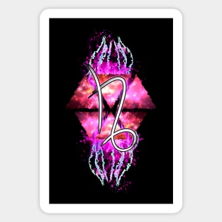 Capricorn Zodiac - Pink Abstract Sticker